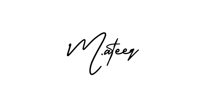 How to make M.ateeq signature? AmerikaSignatureDemo-Regular is a professional autograph style. Create handwritten signature for M.ateeq name. M.ateeq signature style 3 images and pictures png