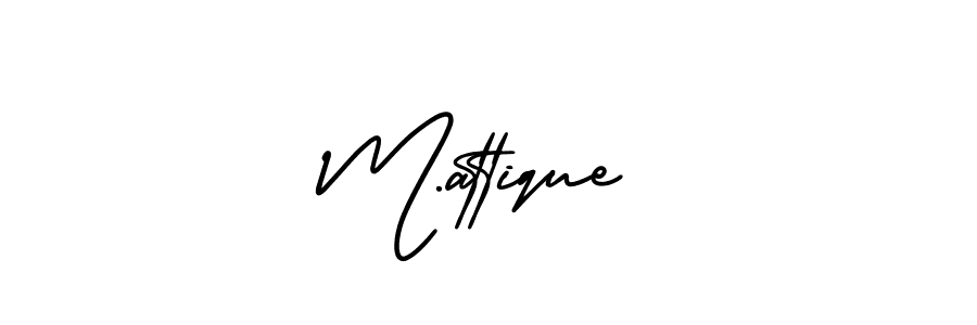 Create a beautiful signature design for name M.attique. With this signature (AmerikaSignatureDemo-Regular) fonts, you can make a handwritten signature for free. M.attique signature style 3 images and pictures png