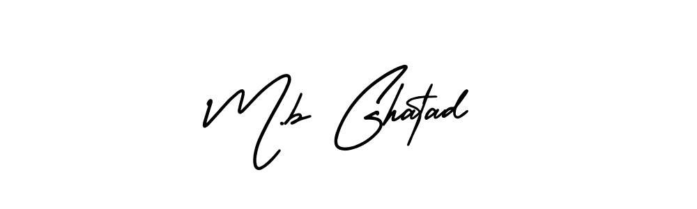 You should practise on your own different ways (AmerikaSignatureDemo-Regular) to write your name (M.b Ghatad) in signature. don't let someone else do it for you. M.b Ghatad signature style 3 images and pictures png