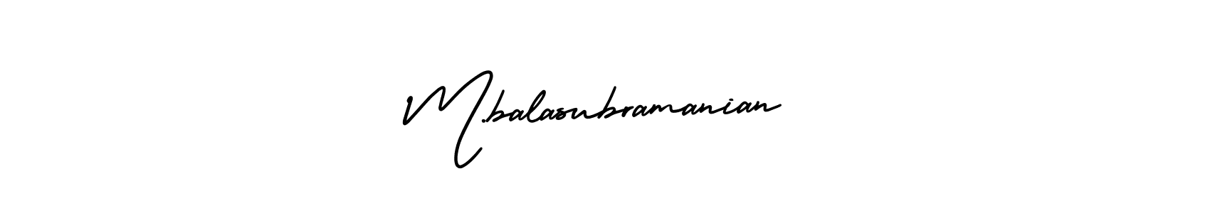 if you are searching for the best signature style for your name M.balasubramanian. so please give up your signature search. here we have designed multiple signature styles  using AmerikaSignatureDemo-Regular. M.balasubramanian signature style 3 images and pictures png
