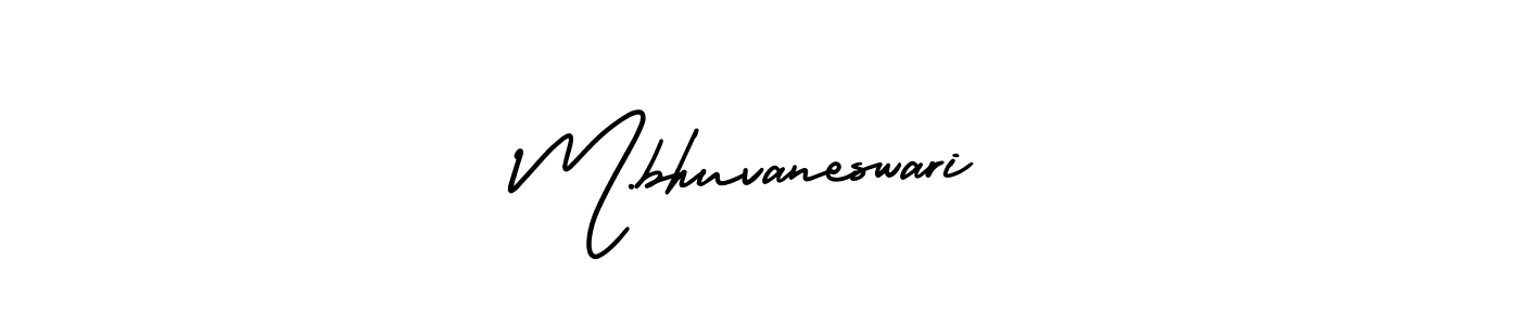 Use a signature maker to create a handwritten signature online. With this signature software, you can design (AmerikaSignatureDemo-Regular) your own signature for name M.bhuvaneswari. M.bhuvaneswari signature style 3 images and pictures png