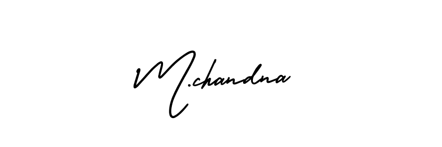 How to make M.chandna name signature. Use AmerikaSignatureDemo-Regular style for creating short signs online. This is the latest handwritten sign. M.chandna signature style 3 images and pictures png