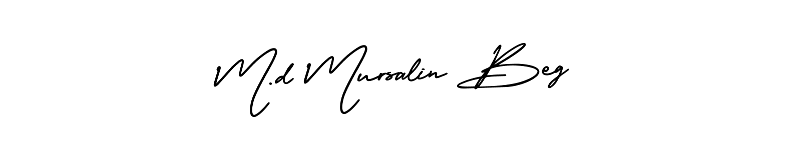 How to make M.d Mursalin Beg signature? AmerikaSignatureDemo-Regular is a professional autograph style. Create handwritten signature for M.d Mursalin Beg name. M.d Mursalin Beg signature style 3 images and pictures png