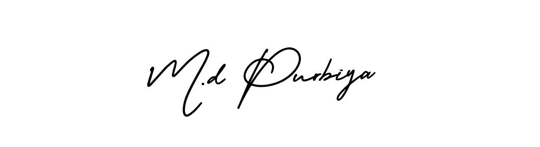 if you are searching for the best signature style for your name M.d Purbiya. so please give up your signature search. here we have designed multiple signature styles  using AmerikaSignatureDemo-Regular. M.d Purbiya signature style 3 images and pictures png