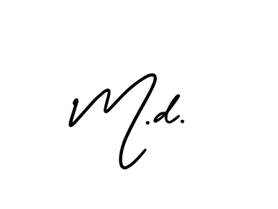 The best way (AmerikaSignatureDemo-Regular) to make a short signature is to pick only two or three words in your name. The name M.d. include a total of six letters. For converting this name. M.d. signature style 3 images and pictures png