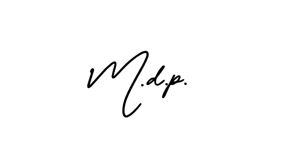 Create a beautiful signature design for name M.d.p.. With this signature (AmerikaSignatureDemo-Regular) fonts, you can make a handwritten signature for free. M.d.p. signature style 3 images and pictures png