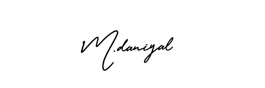 The best way (AmerikaSignatureDemo-Regular) to make a short signature is to pick only two or three words in your name. The name M.daniyal include a total of six letters. For converting this name. M.daniyal signature style 3 images and pictures png