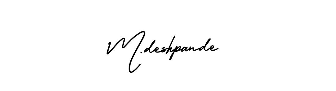 How to make M.deshpande name signature. Use AmerikaSignatureDemo-Regular style for creating short signs online. This is the latest handwritten sign. M.deshpande signature style 3 images and pictures png