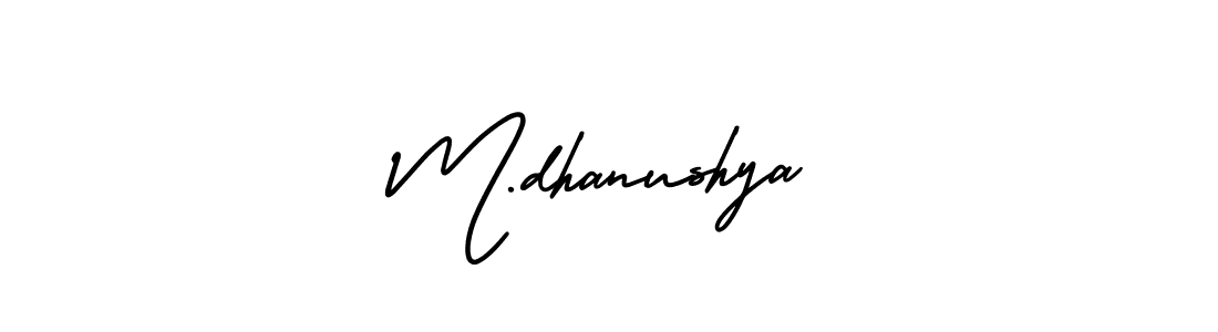 Check out images of Autograph of M.dhanushya name. Actor M.dhanushya Signature Style. AmerikaSignatureDemo-Regular is a professional sign style online. M.dhanushya signature style 3 images and pictures png
