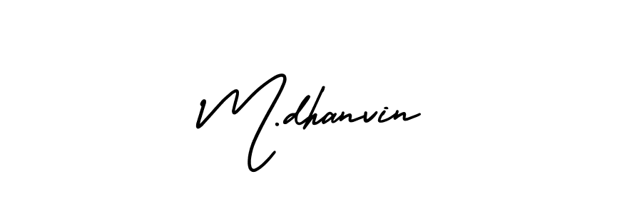 AmerikaSignatureDemo-Regular is a professional signature style that is perfect for those who want to add a touch of class to their signature. It is also a great choice for those who want to make their signature more unique. Get M.dhanvin name to fancy signature for free. M.dhanvin signature style 3 images and pictures png