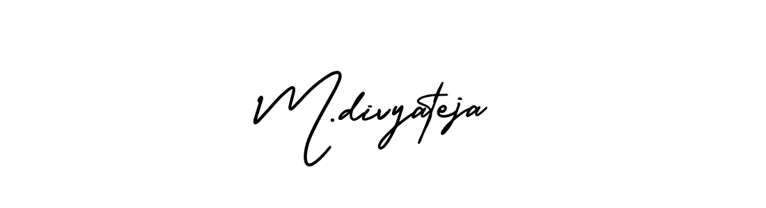 Create a beautiful signature design for name M.divyateja. With this signature (AmerikaSignatureDemo-Regular) fonts, you can make a handwritten signature for free. M.divyateja signature style 3 images and pictures png