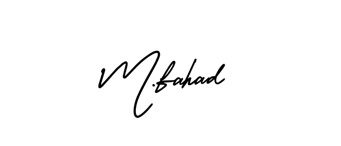 How to make M.fahad name signature. Use AmerikaSignatureDemo-Regular style for creating short signs online. This is the latest handwritten sign. M.fahad signature style 3 images and pictures png