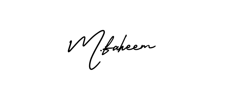 M.faheem stylish signature style. Best Handwritten Sign (AmerikaSignatureDemo-Regular) for my name. Handwritten Signature Collection Ideas for my name M.faheem. M.faheem signature style 3 images and pictures png