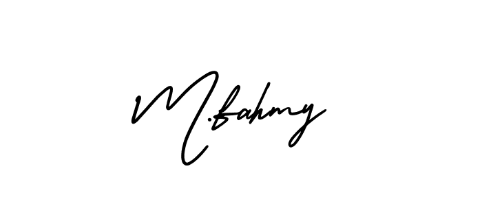 This is the best signature style for the M.fahmy name. Also you like these signature font (AmerikaSignatureDemo-Regular). Mix name signature. M.fahmy signature style 3 images and pictures png