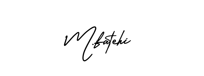 M.fatehi stylish signature style. Best Handwritten Sign (AmerikaSignatureDemo-Regular) for my name. Handwritten Signature Collection Ideas for my name M.fatehi. M.fatehi signature style 3 images and pictures png
