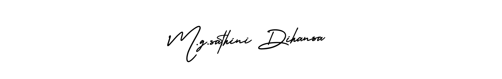 It looks lik you need a new signature style for name M.g.sathini Dihansa. Design unique handwritten (AmerikaSignatureDemo-Regular) signature with our free signature maker in just a few clicks. M.g.sathini Dihansa signature style 3 images and pictures png