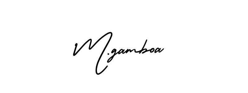 AmerikaSignatureDemo-Regular is a professional signature style that is perfect for those who want to add a touch of class to their signature. It is also a great choice for those who want to make their signature more unique. Get M.gamboa name to fancy signature for free. M.gamboa signature style 3 images and pictures png