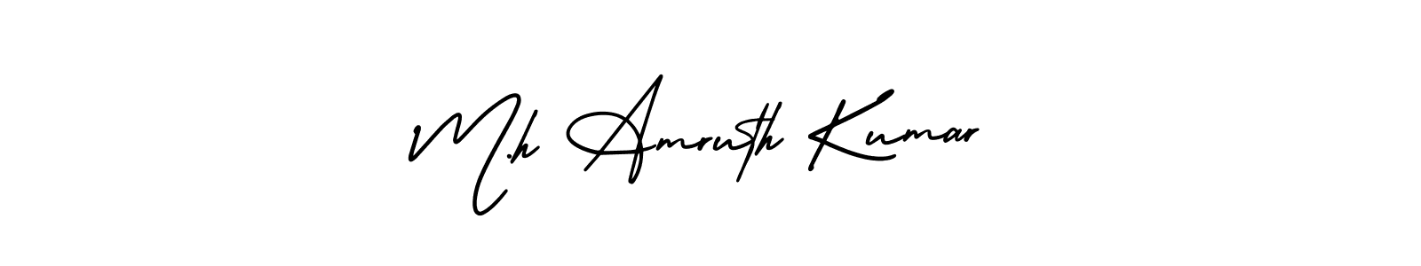 Design your own signature with our free online signature maker. With this signature software, you can create a handwritten (AmerikaSignatureDemo-Regular) signature for name M.h Amruth Kumar. M.h Amruth Kumar signature style 3 images and pictures png