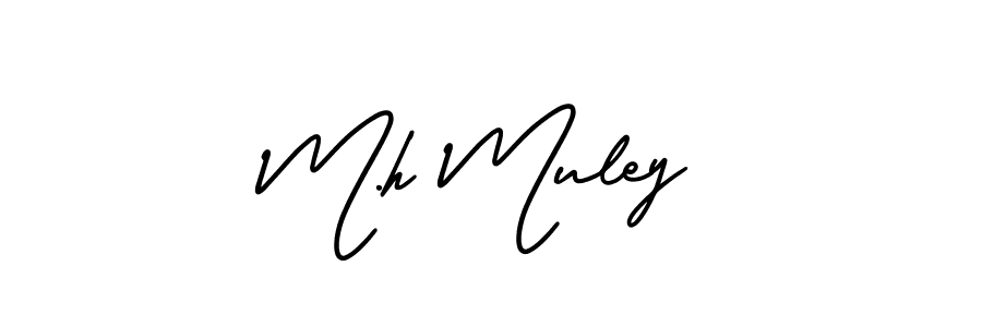 The best way (AmerikaSignatureDemo-Regular) to make a short signature is to pick only two or three words in your name. The name M.h Muley include a total of six letters. For converting this name. M.h Muley signature style 3 images and pictures png