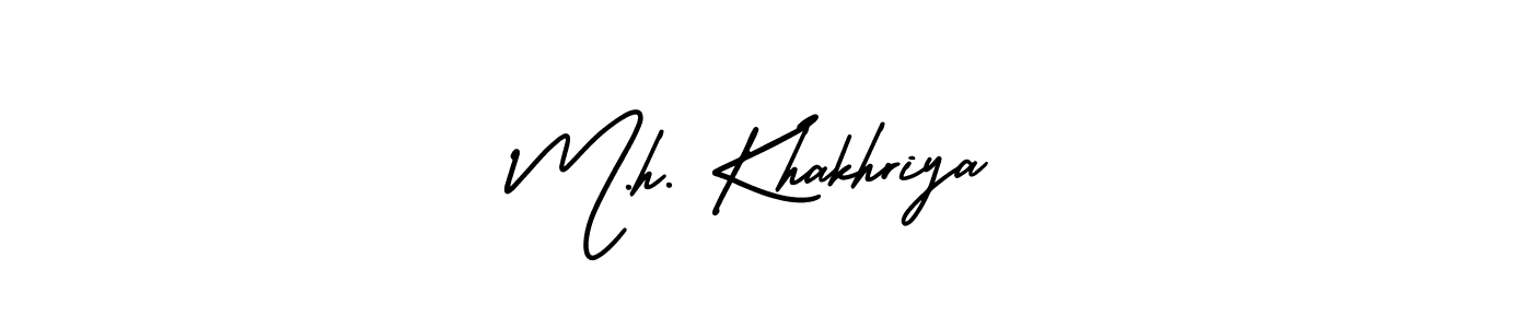 AmerikaSignatureDemo-Regular is a professional signature style that is perfect for those who want to add a touch of class to their signature. It is also a great choice for those who want to make their signature more unique. Get M.h. Khakhriya name to fancy signature for free. M.h. Khakhriya signature style 3 images and pictures png