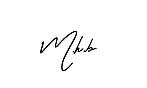 The best way (AmerikaSignatureDemo-Regular) to make a short signature is to pick only two or three words in your name. The name M.h.b include a total of six letters. For converting this name. M.h.b signature style 3 images and pictures png