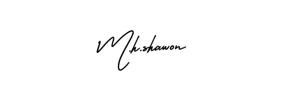 How to make M.h.shawon name signature. Use AmerikaSignatureDemo-Regular style for creating short signs online. This is the latest handwritten sign. M.h.shawon signature style 3 images and pictures png