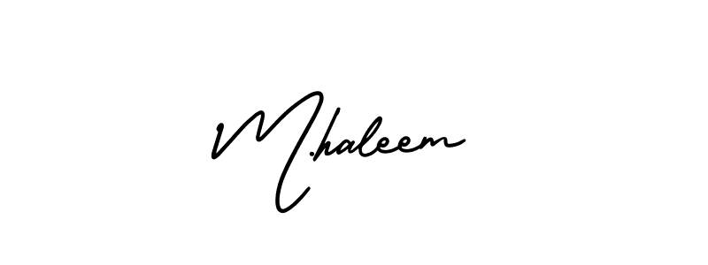 How to make M.haleem name signature. Use AmerikaSignatureDemo-Regular style for creating short signs online. This is the latest handwritten sign. M.haleem signature style 3 images and pictures png
