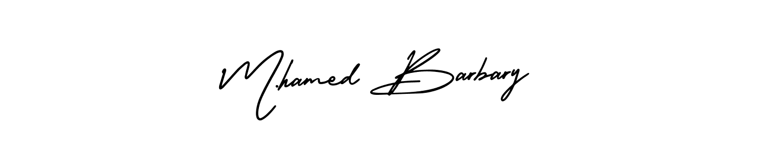 M.hamed Barbary stylish signature style. Best Handwritten Sign (AmerikaSignatureDemo-Regular) for my name. Handwritten Signature Collection Ideas for my name M.hamed Barbary. M.hamed Barbary signature style 3 images and pictures png