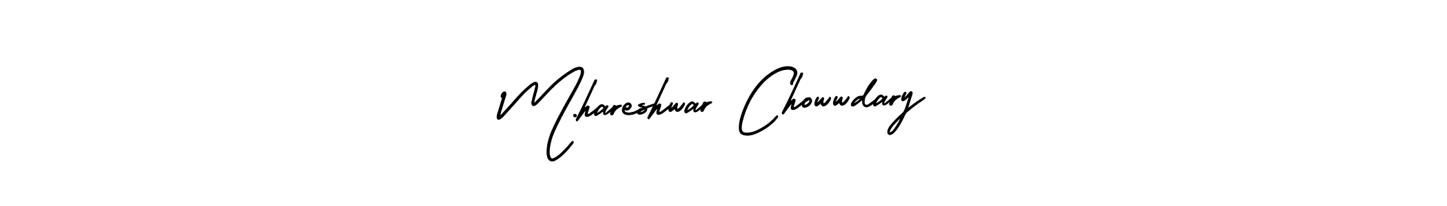 Make a beautiful signature design for name M.hareshwar Chowwdary. With this signature (AmerikaSignatureDemo-Regular) style, you can create a handwritten signature for free. M.hareshwar Chowwdary signature style 3 images and pictures png