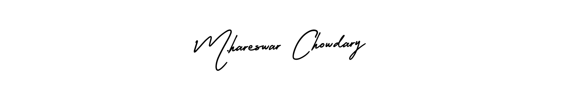 Also You can easily find your signature by using the search form. We will create M.hareswar Chowdary name handwritten signature images for you free of cost using AmerikaSignatureDemo-Regular sign style. M.hareswar Chowdary signature style 3 images and pictures png