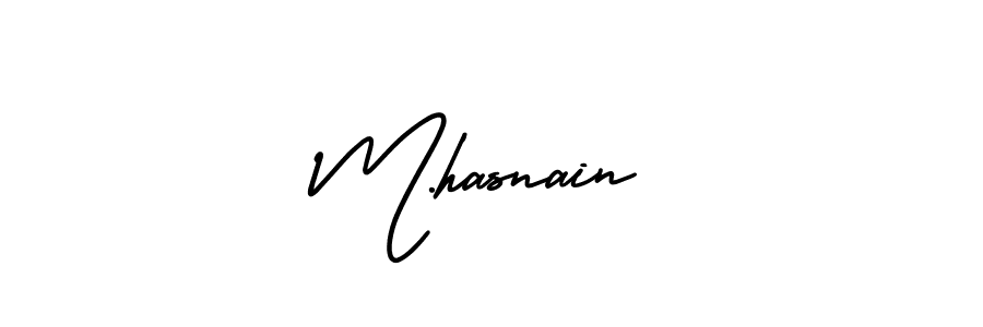 M.hasnain stylish signature style. Best Handwritten Sign (AmerikaSignatureDemo-Regular) for my name. Handwritten Signature Collection Ideas for my name M.hasnain. M.hasnain signature style 3 images and pictures png