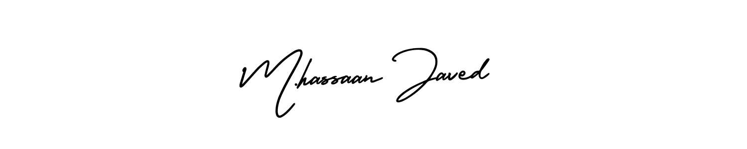 Make a beautiful signature design for name M.hassaan Javed. With this signature (AmerikaSignatureDemo-Regular) style, you can create a handwritten signature for free. M.hassaan Javed signature style 3 images and pictures png