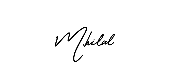 The best way (AmerikaSignatureDemo-Regular) to make a short signature is to pick only two or three words in your name. The name M.hilal include a total of six letters. For converting this name. M.hilal signature style 3 images and pictures png