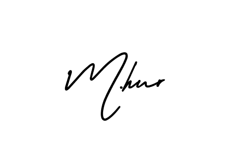 Design your own signature with our free online signature maker. With this signature software, you can create a handwritten (AmerikaSignatureDemo-Regular) signature for name M.hur. M.hur signature style 3 images and pictures png