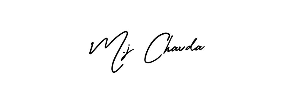 Design your own signature with our free online signature maker. With this signature software, you can create a handwritten (AmerikaSignatureDemo-Regular) signature for name M.j Chavda. M.j Chavda signature style 3 images and pictures png