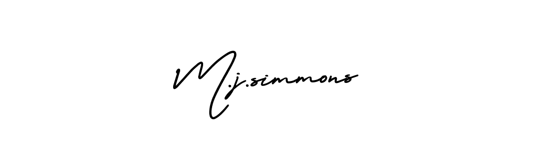 How to make M.j.simmons name signature. Use AmerikaSignatureDemo-Regular style for creating short signs online. This is the latest handwritten sign. M.j.simmons signature style 3 images and pictures png