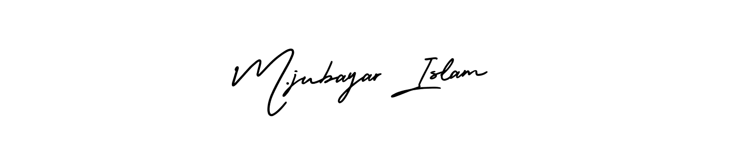 This is the best signature style for the M.jubayar Islam name. Also you like these signature font (AmerikaSignatureDemo-Regular). Mix name signature. M.jubayar Islam signature style 3 images and pictures png