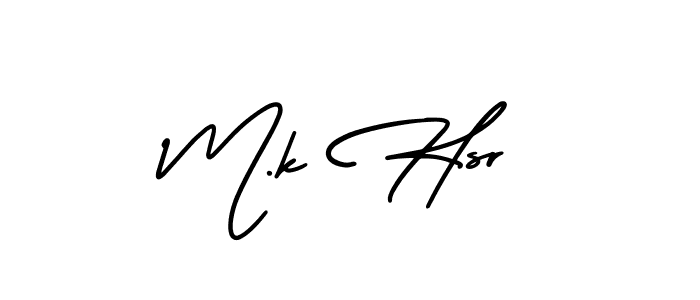 Make a beautiful signature design for name M.k Hsr. With this signature (AmerikaSignatureDemo-Regular) style, you can create a handwritten signature for free. M.k Hsr signature style 3 images and pictures png