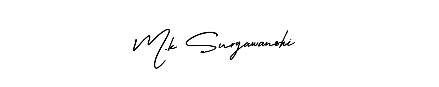 Design your own signature with our free online signature maker. With this signature software, you can create a handwritten (AmerikaSignatureDemo-Regular) signature for name M.k Suryawanshi. M.k Suryawanshi signature style 3 images and pictures png