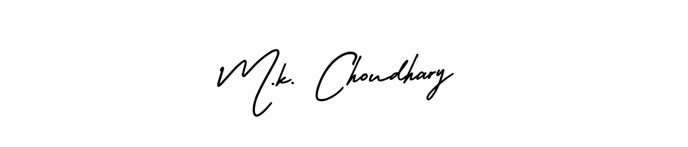 Use a signature maker to create a handwritten signature online. With this signature software, you can design (AmerikaSignatureDemo-Regular) your own signature for name M.k. Choudhary. M.k. Choudhary signature style 3 images and pictures png