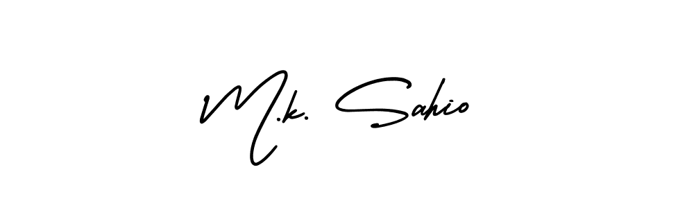Create a beautiful signature design for name M.k. Sahio. With this signature (AmerikaSignatureDemo-Regular) fonts, you can make a handwritten signature for free. M.k. Sahio signature style 3 images and pictures png
