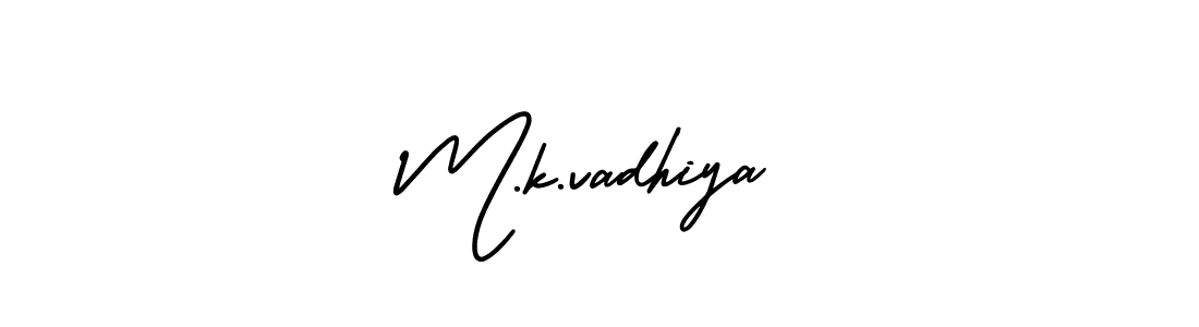 AmerikaSignatureDemo-Regular is a professional signature style that is perfect for those who want to add a touch of class to their signature. It is also a great choice for those who want to make their signature more unique. Get M.k.vadhiya name to fancy signature for free. M.k.vadhiya signature style 3 images and pictures png