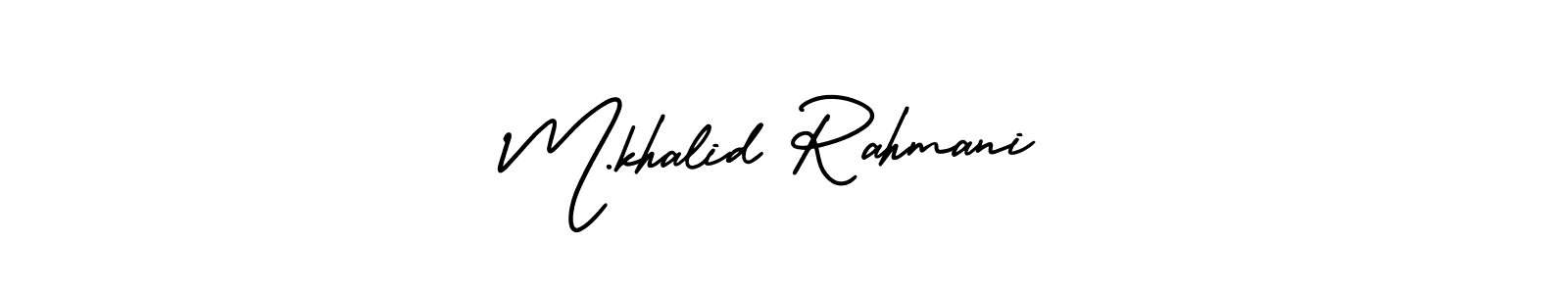 AmerikaSignatureDemo-Regular is a professional signature style that is perfect for those who want to add a touch of class to their signature. It is also a great choice for those who want to make their signature more unique. Get M.khalid Rahmani name to fancy signature for free. M.khalid Rahmani signature style 3 images and pictures png