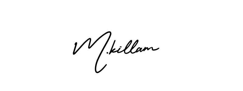 The best way (AmerikaSignatureDemo-Regular) to make a short signature is to pick only two or three words in your name. The name M.killam include a total of six letters. For converting this name. M.killam signature style 3 images and pictures png