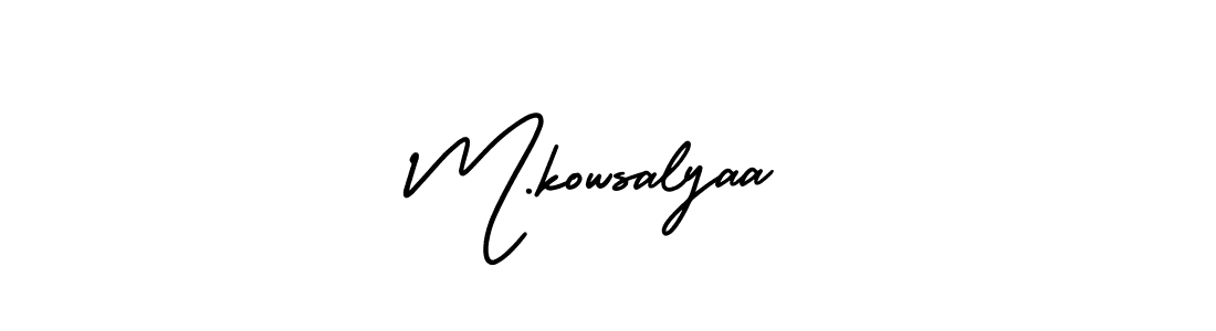 Create a beautiful signature design for name M.kowsalyaa. With this signature (AmerikaSignatureDemo-Regular) fonts, you can make a handwritten signature for free. M.kowsalyaa signature style 3 images and pictures png