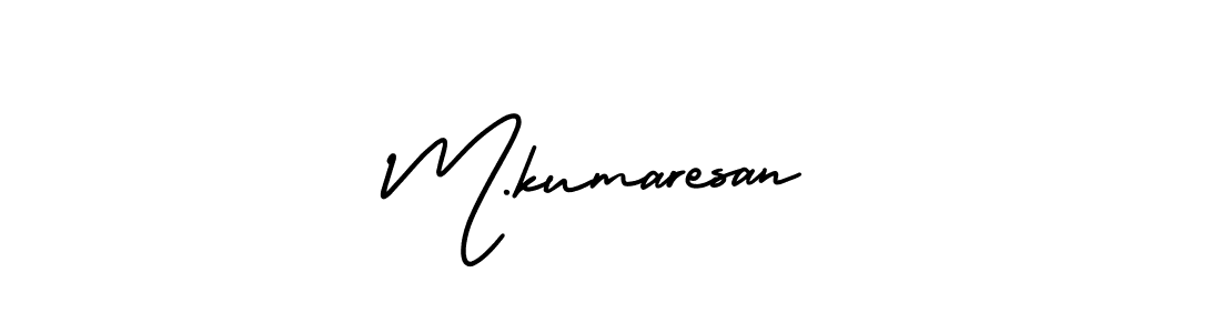 You should practise on your own different ways (AmerikaSignatureDemo-Regular) to write your name (M.kumaresan) in signature. don't let someone else do it for you. M.kumaresan signature style 3 images and pictures png