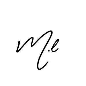 M.l stylish signature style. Best Handwritten Sign (AmerikaSignatureDemo-Regular) for my name. Handwritten Signature Collection Ideas for my name M.l. M.l signature style 3 images and pictures png