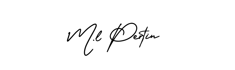 Use a signature maker to create a handwritten signature online. With this signature software, you can design (AmerikaSignatureDemo-Regular) your own signature for name M.l Pertin. M.l Pertin signature style 3 images and pictures png