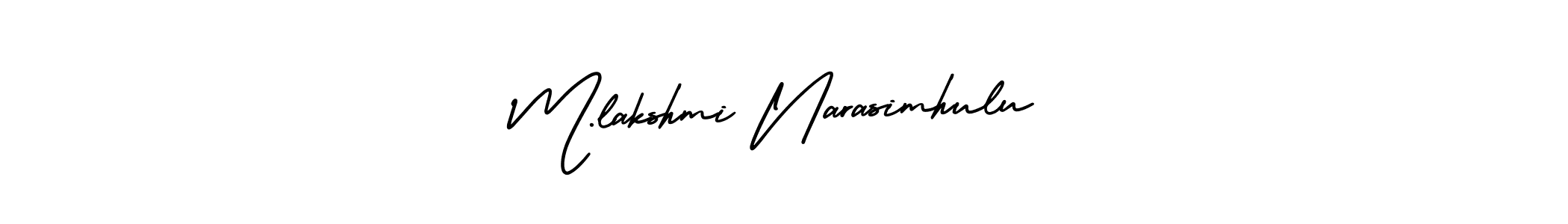 See photos of M.lakshmi Narasimhulu official signature by Spectra . Check more albums & portfolios. Read reviews & check more about AmerikaSignatureDemo-Regular font. M.lakshmi Narasimhulu signature style 3 images and pictures png