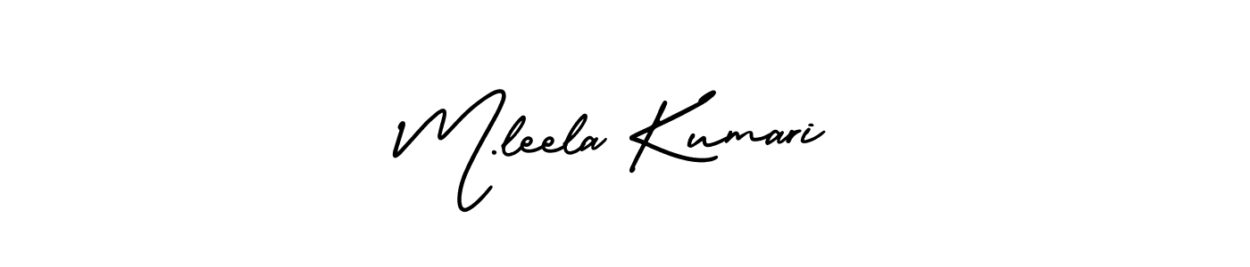 The best way (AmerikaSignatureDemo-Regular) to make a short signature is to pick only two or three words in your name. The name M.leela Kumari include a total of six letters. For converting this name. M.leela Kumari signature style 3 images and pictures png